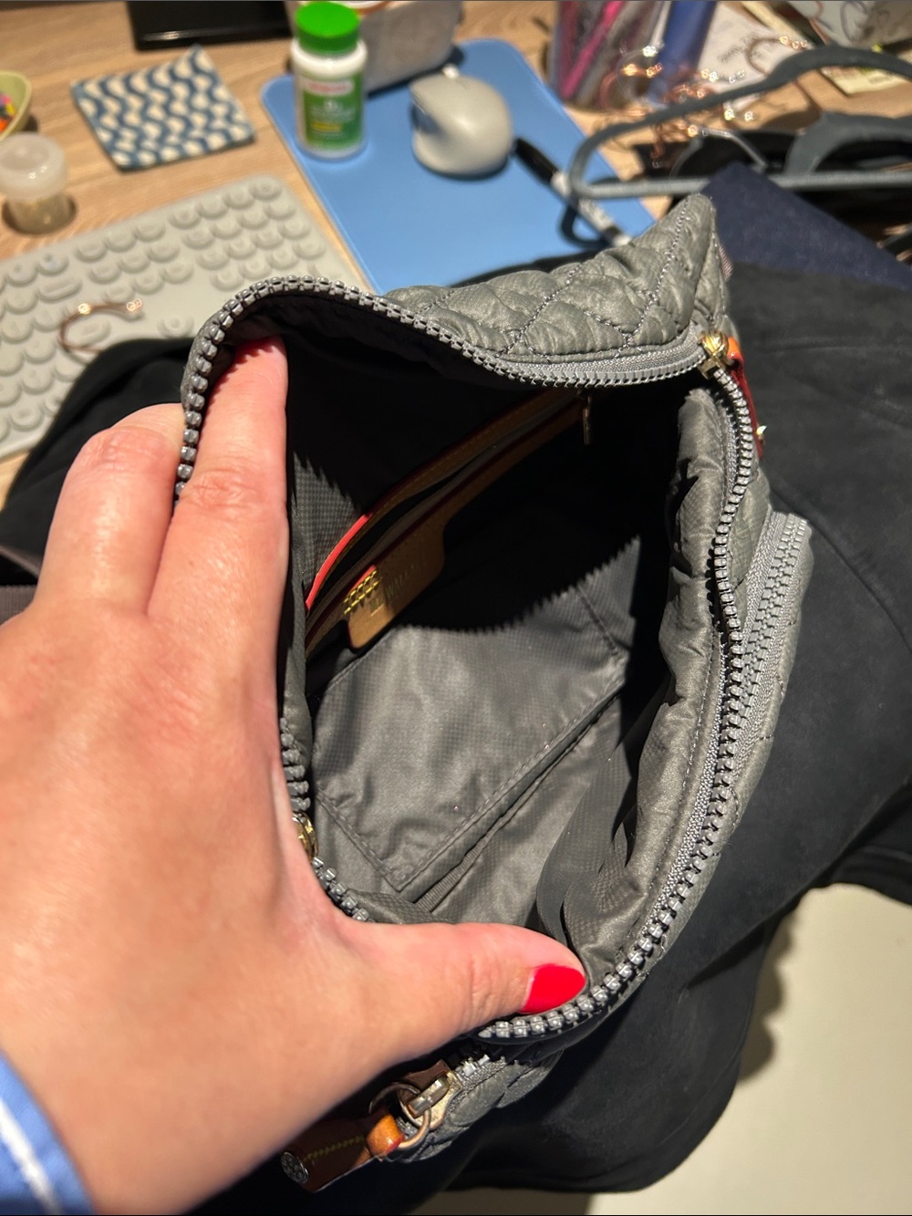 MZ Wallace Small Quilted Metro Sling in Magnet - Picture 2 of 4